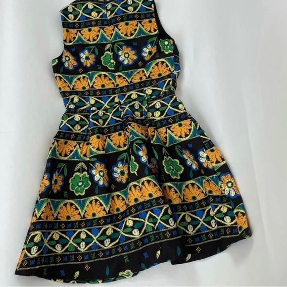 Floral Print Black Multicolor Sleeveless Mini Dress - Picture 3 of 5